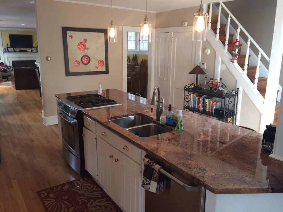 Another view of Kitchen and back stairwell.
