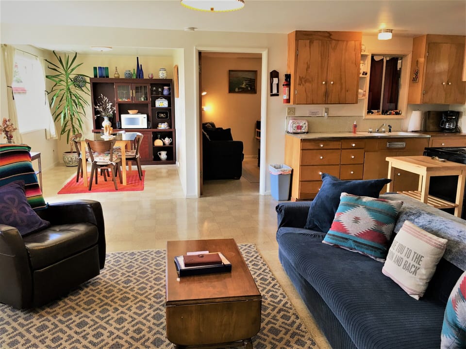 Long view of living room - Looking towards the TV room.