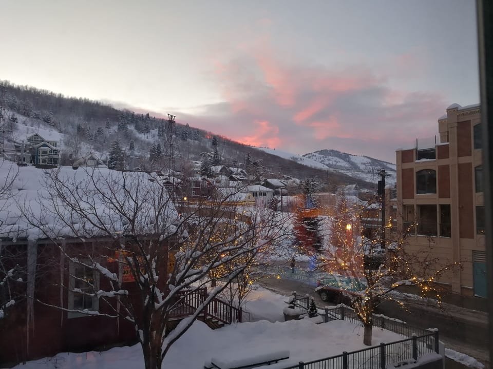 From our living room at sunset in January 2020.  It looks just the same today!