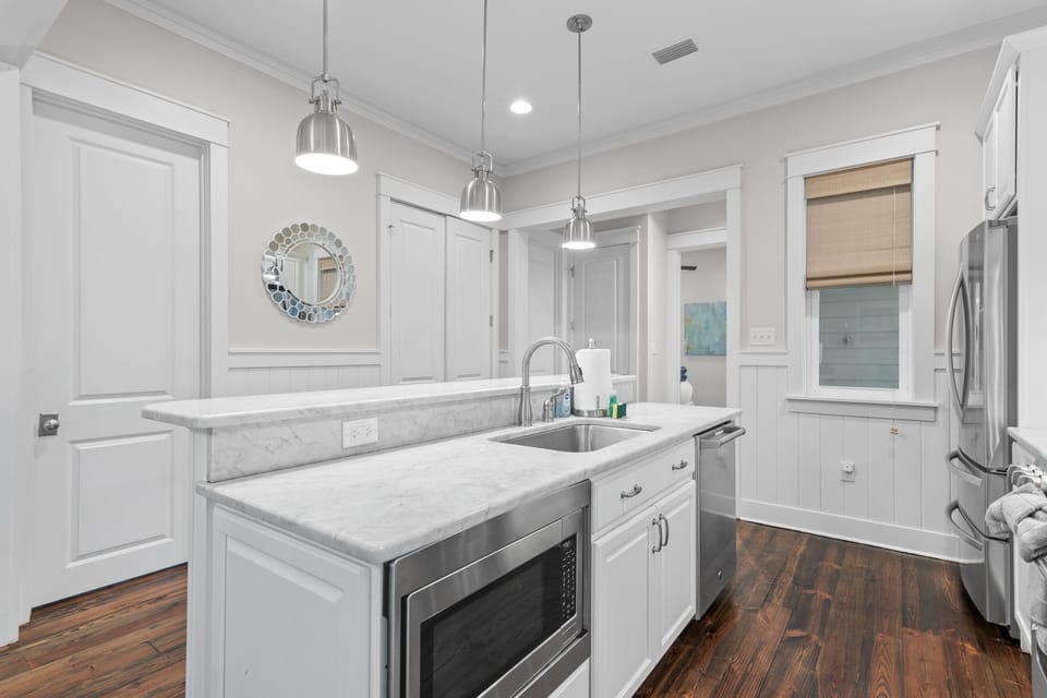 Kitchen, pantry and backdoor
