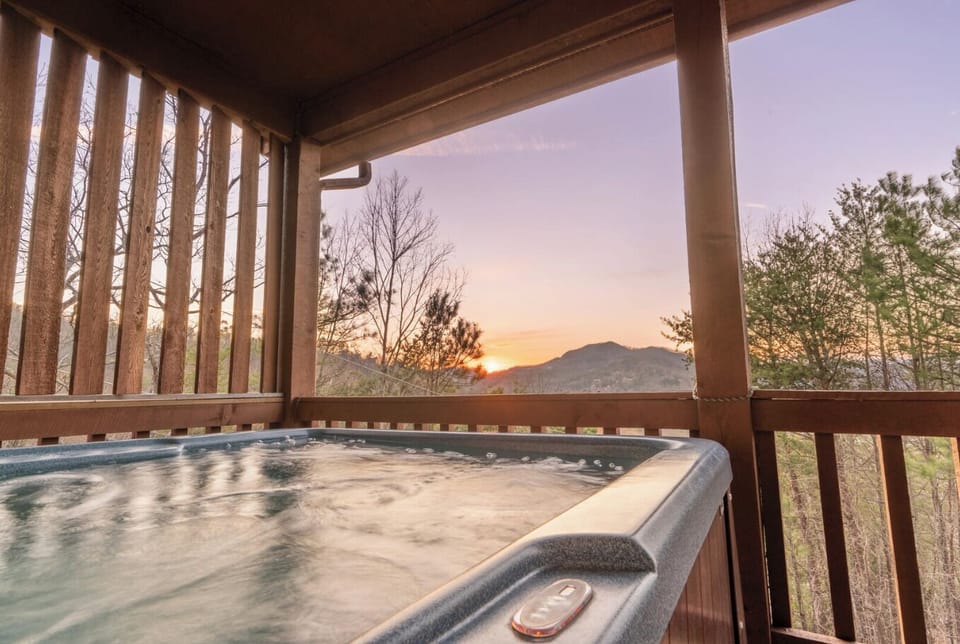 Romantic view from hot tub.  