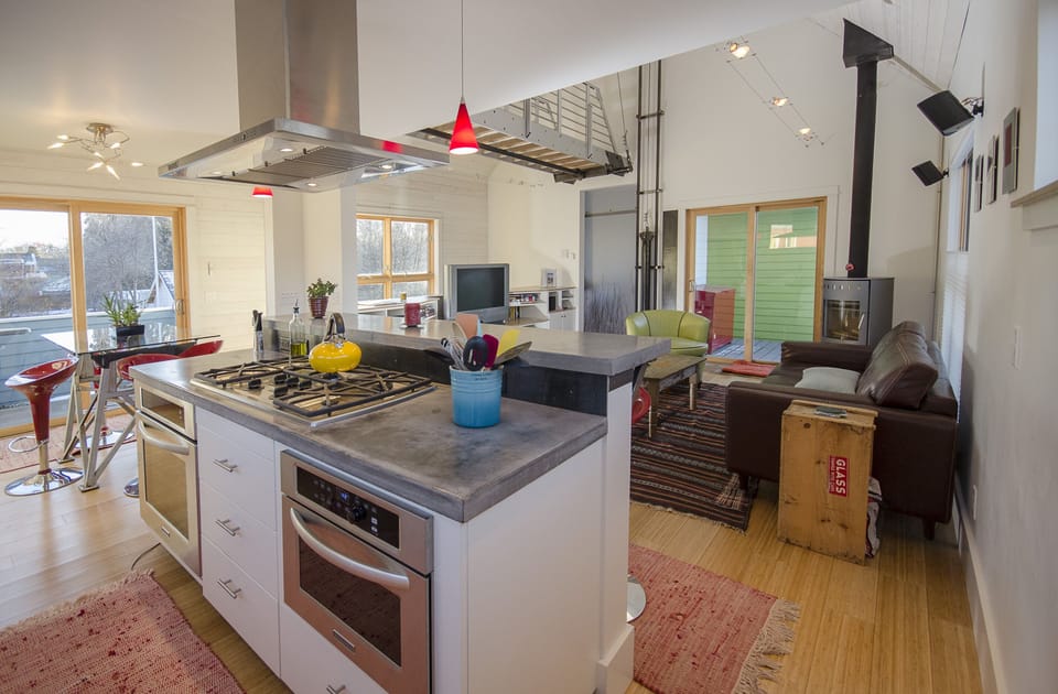 Looking from the back corner of the kitchen.  