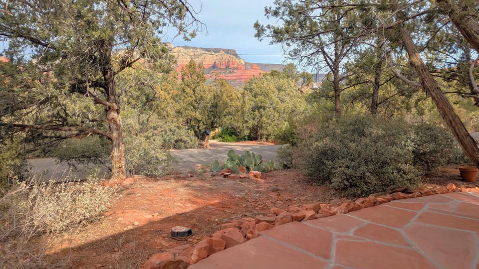 View from flagstone patio