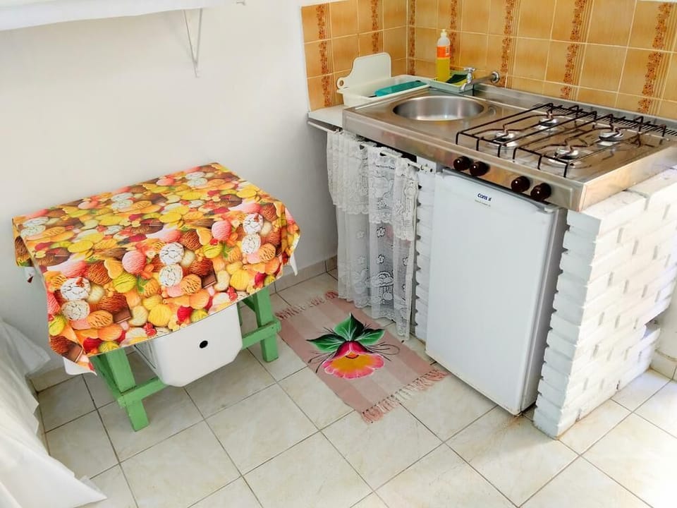 Fridge, oven, stovetop, cookware/dishes/utensils