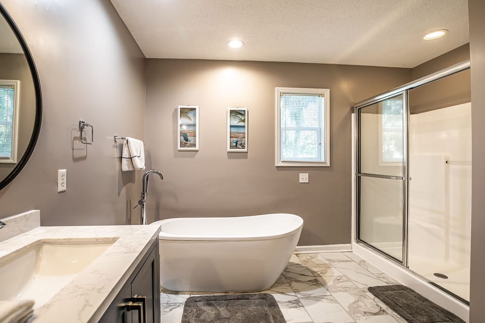 Primary Bath with soaking tub and shower