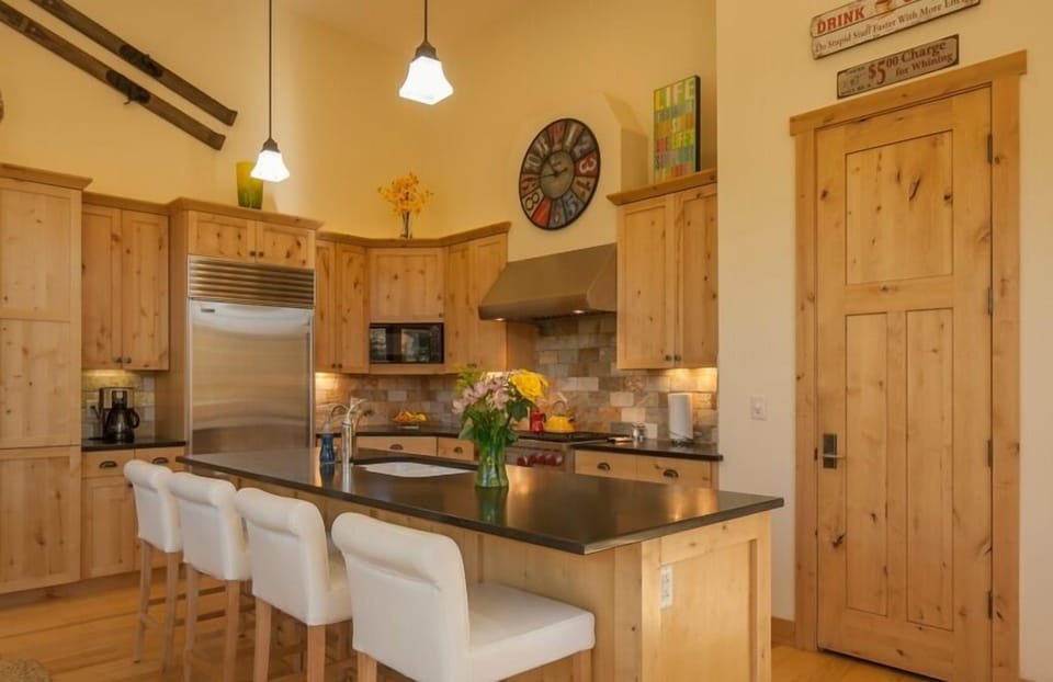 Saddle up at the counter & chat with the family chef while meals are prepared