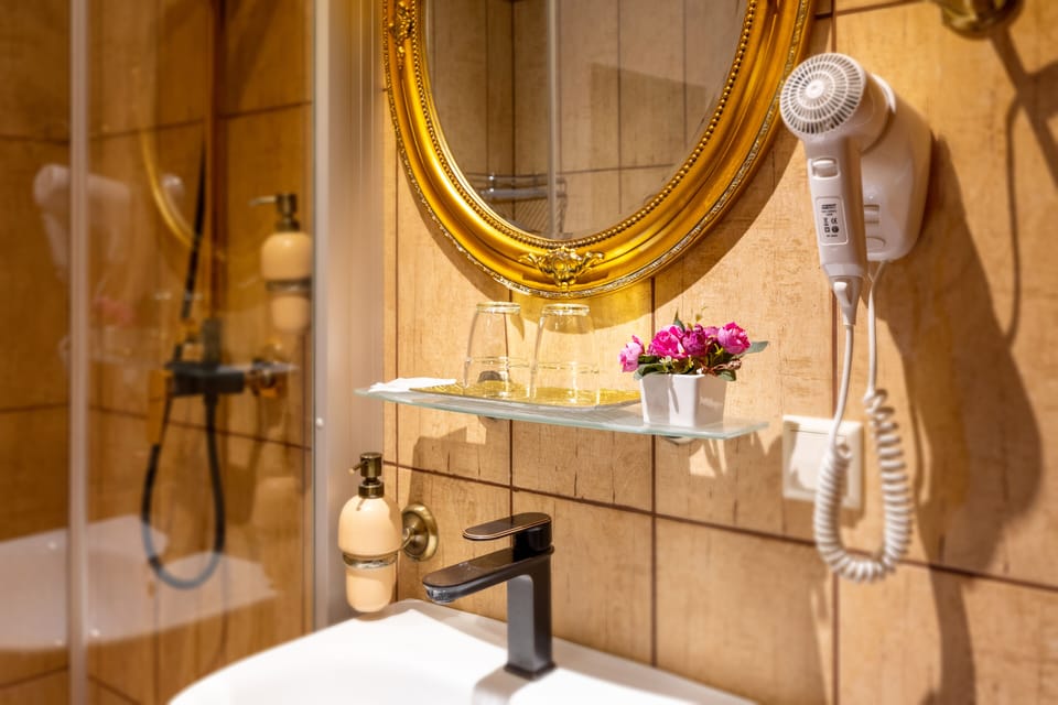 Superior Double or Twin Room | Bathroom | Shower, hair dryer, towels