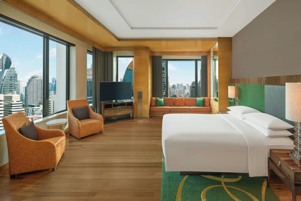 Premium bedding, down comforters, pillowtop beds, minibar