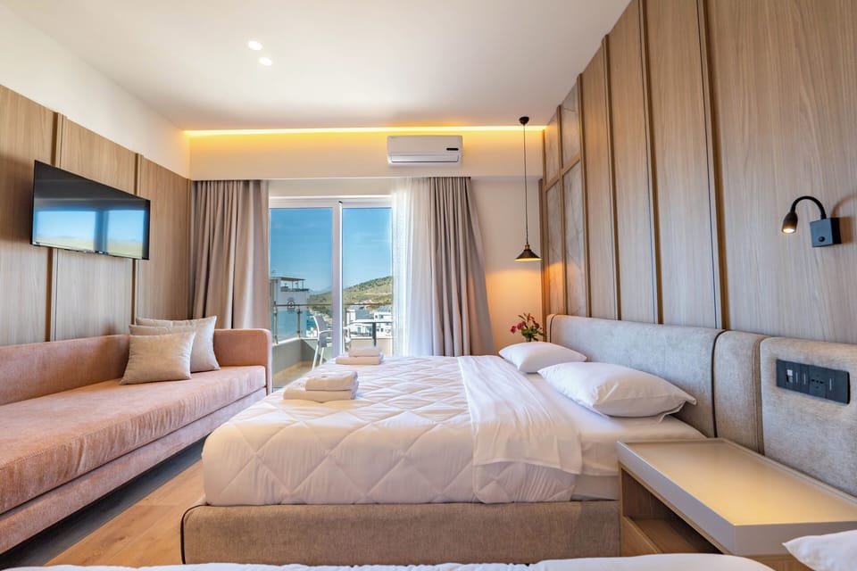 Deluxe Quadruple Room, Balcony, Sea View | Soundproofing, free WiFi