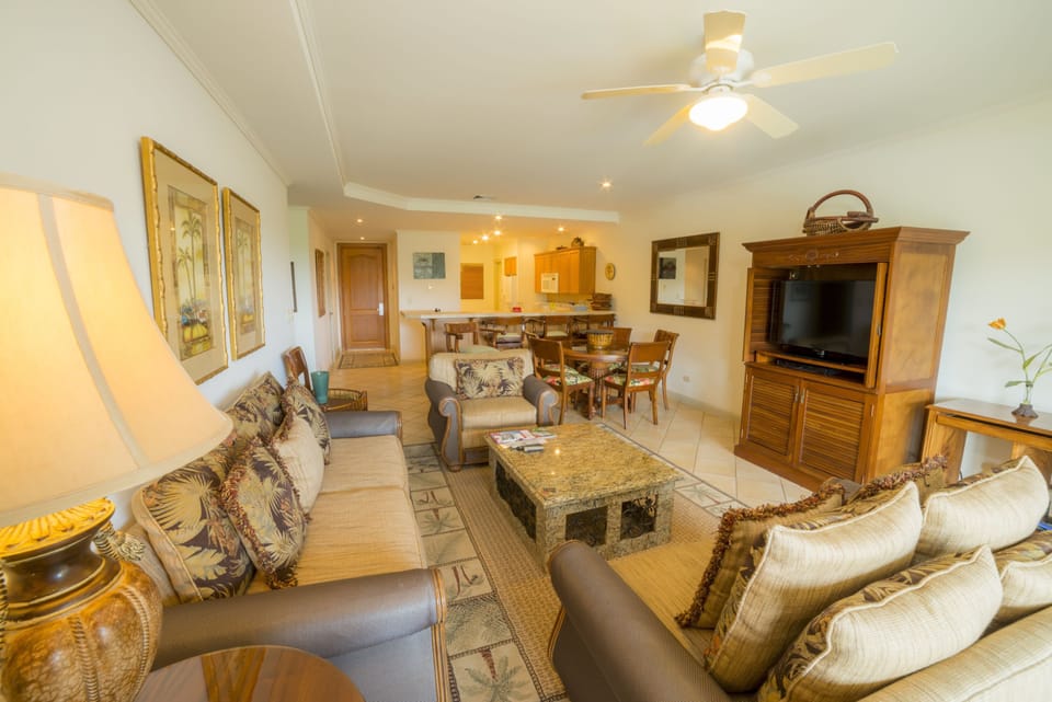 Condo, Multiple Beds (Los Suenos Resort Del Mar 3I) | Living room | Flat-screen TV