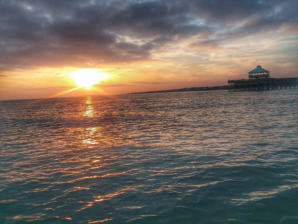 Taken on Folly Beach; the Folly Pier. One mile from condo.