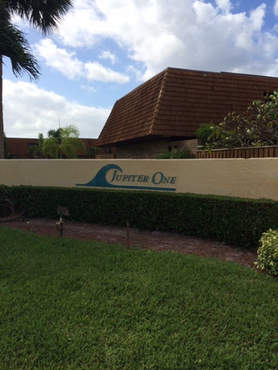 Front of the development, our building is actually the one behind the sign