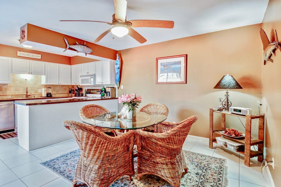 dining room off of the kitchen, seats four..