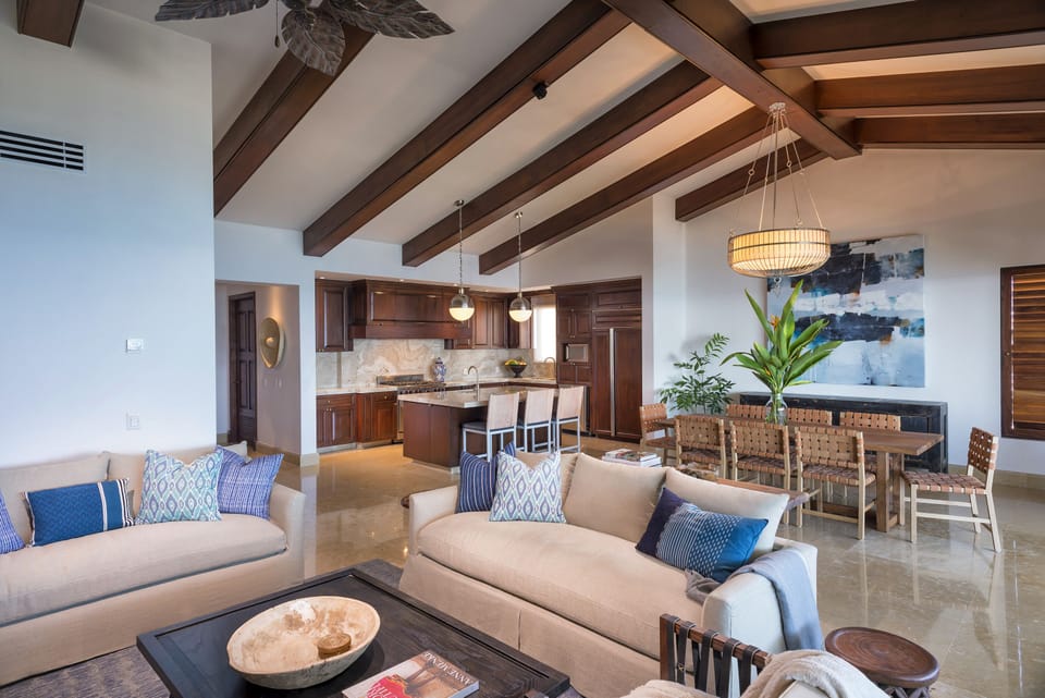 Living Room, Dining Room & Kitchen