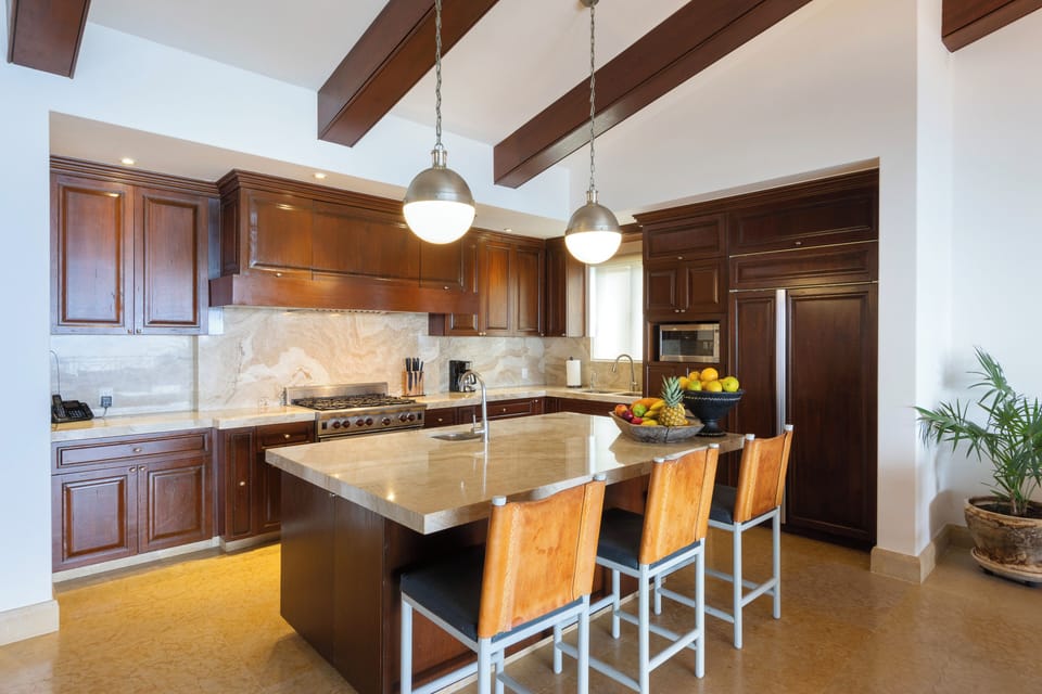Kitchen Island and Kitchen 