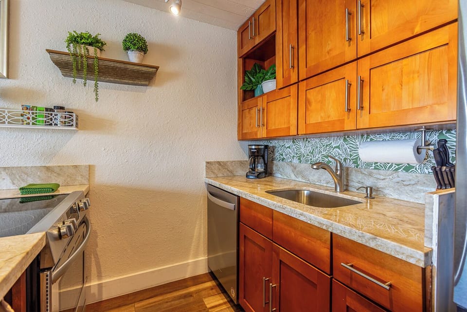 Wonderfully updated kitchen with new appliances and counters