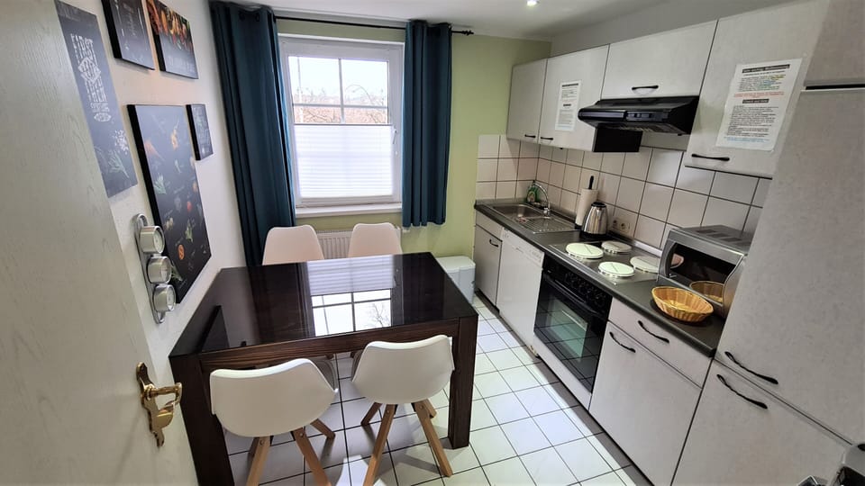 Comfort Apartment, Ground Floor (Parklife Apartment - PLA 50) | Private kitchen | Full-size fridge, microwave, oven, stovetop