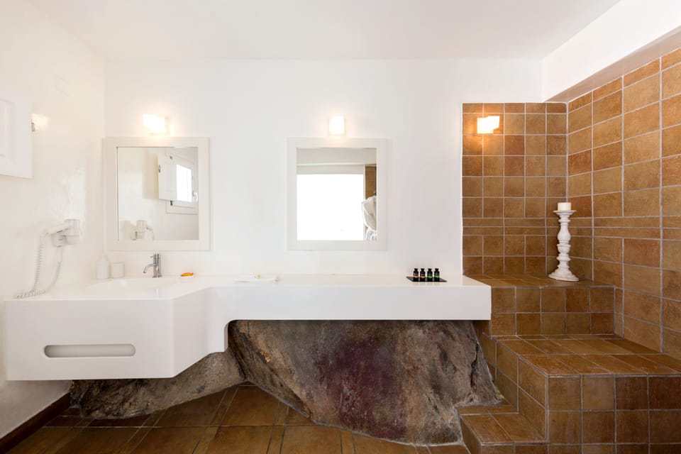 Villa (Marily) | Bathroom | Shower, free toiletries, hair dryer, bathrobes