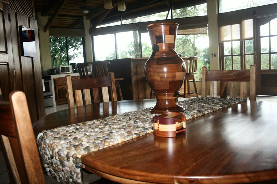 Dining table view to the kitchen/bar