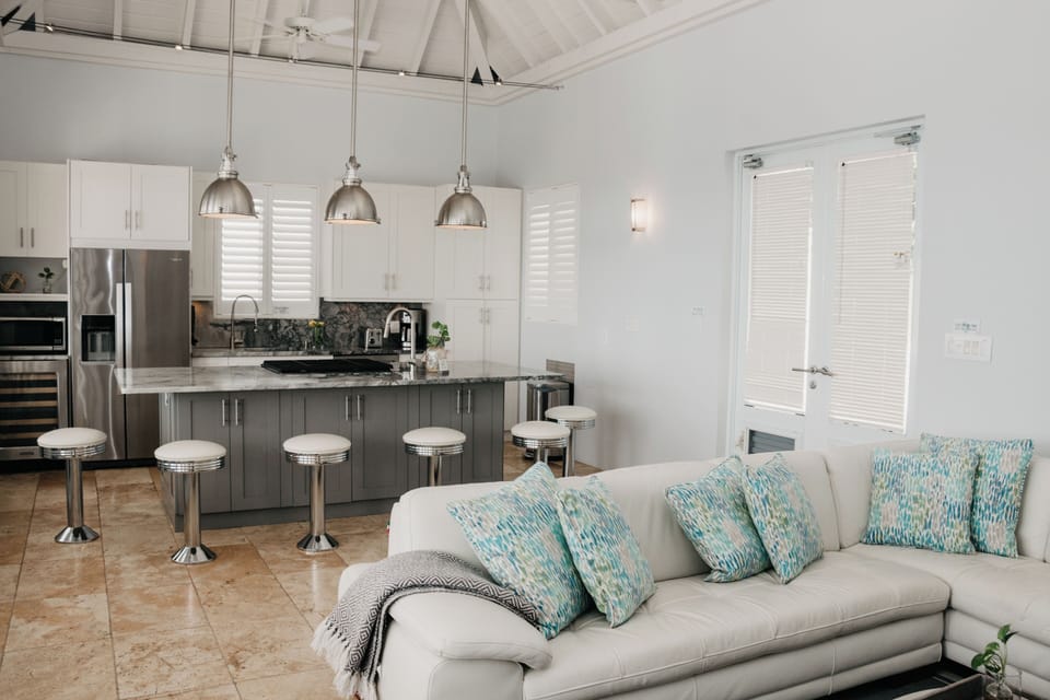 partial living area & kitchen