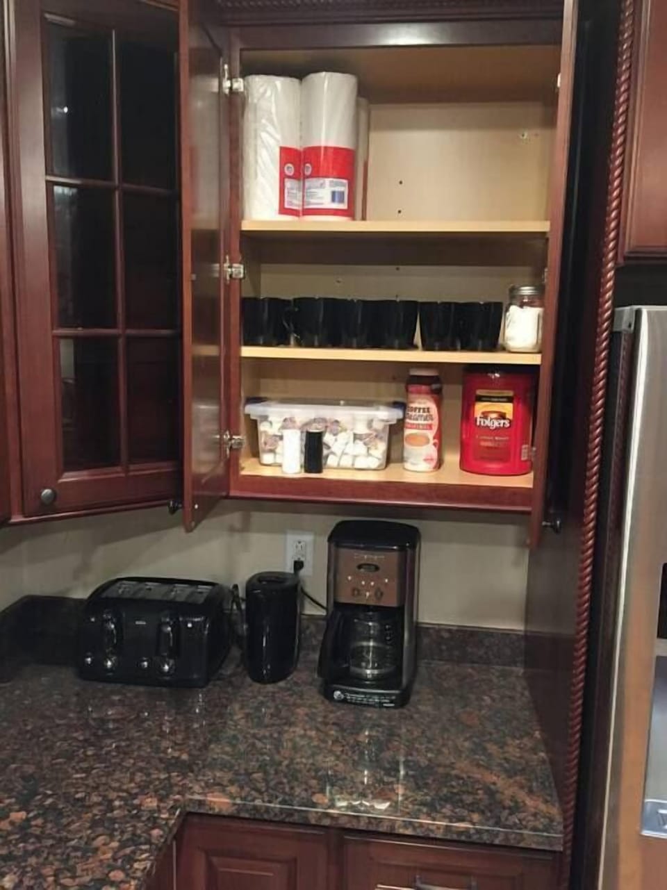 Fully stocked coffee bar!