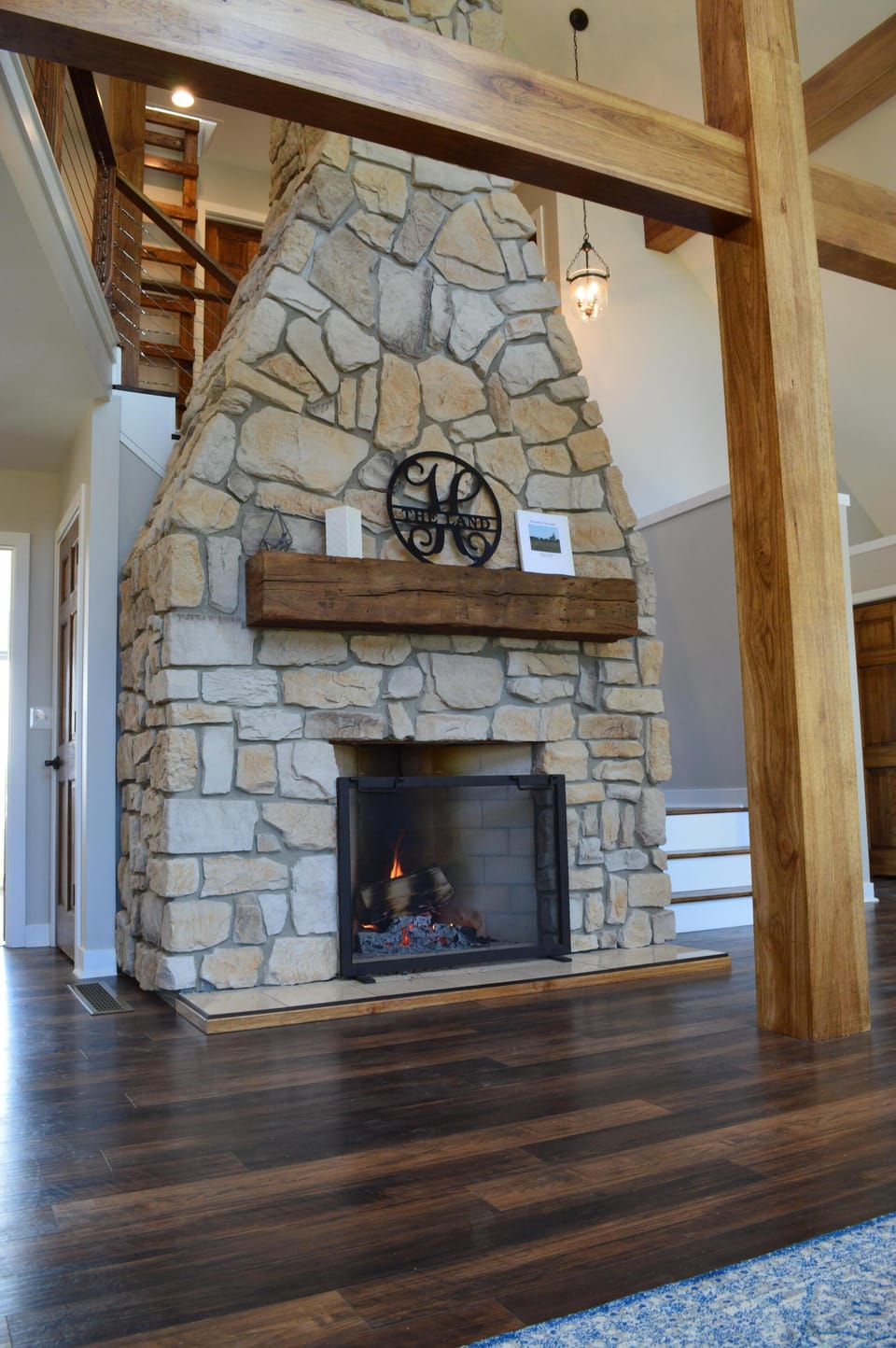 Wood burning fireplace.  