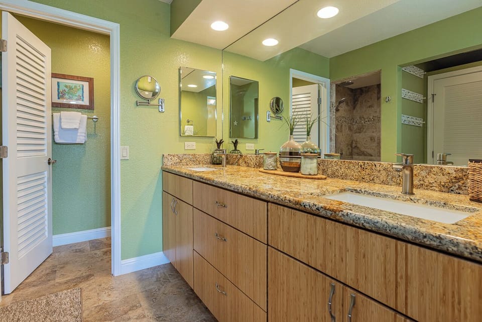 Bright ensuite with sleek tile and a beautifully upgraded shower