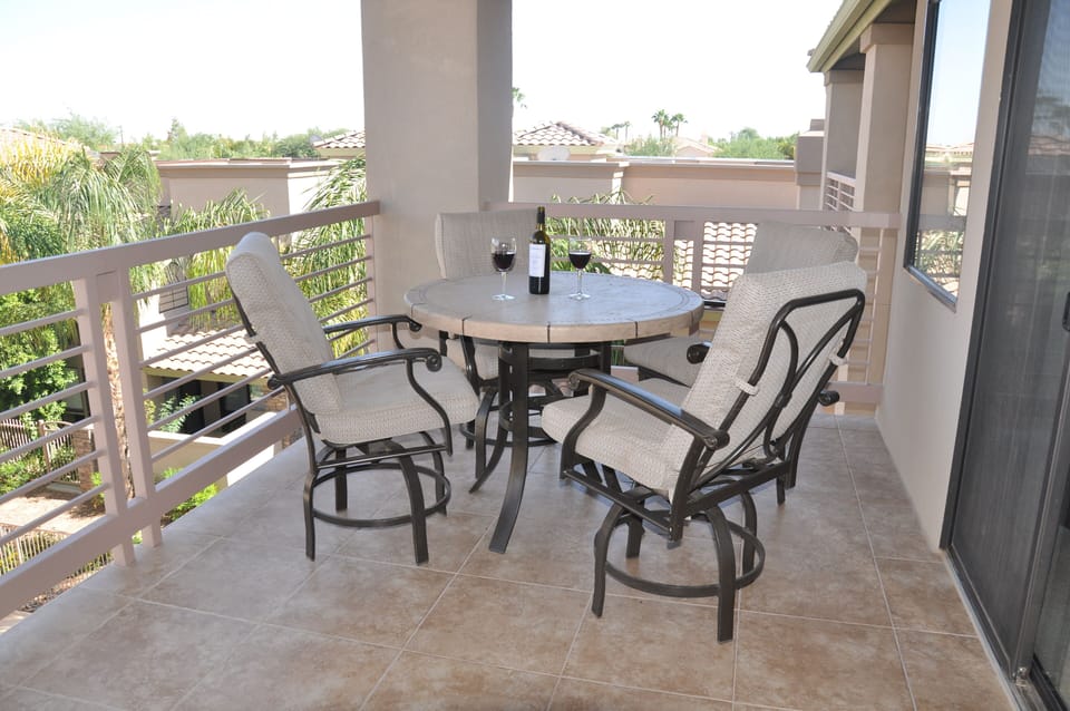 Our deck overlooks the pool
