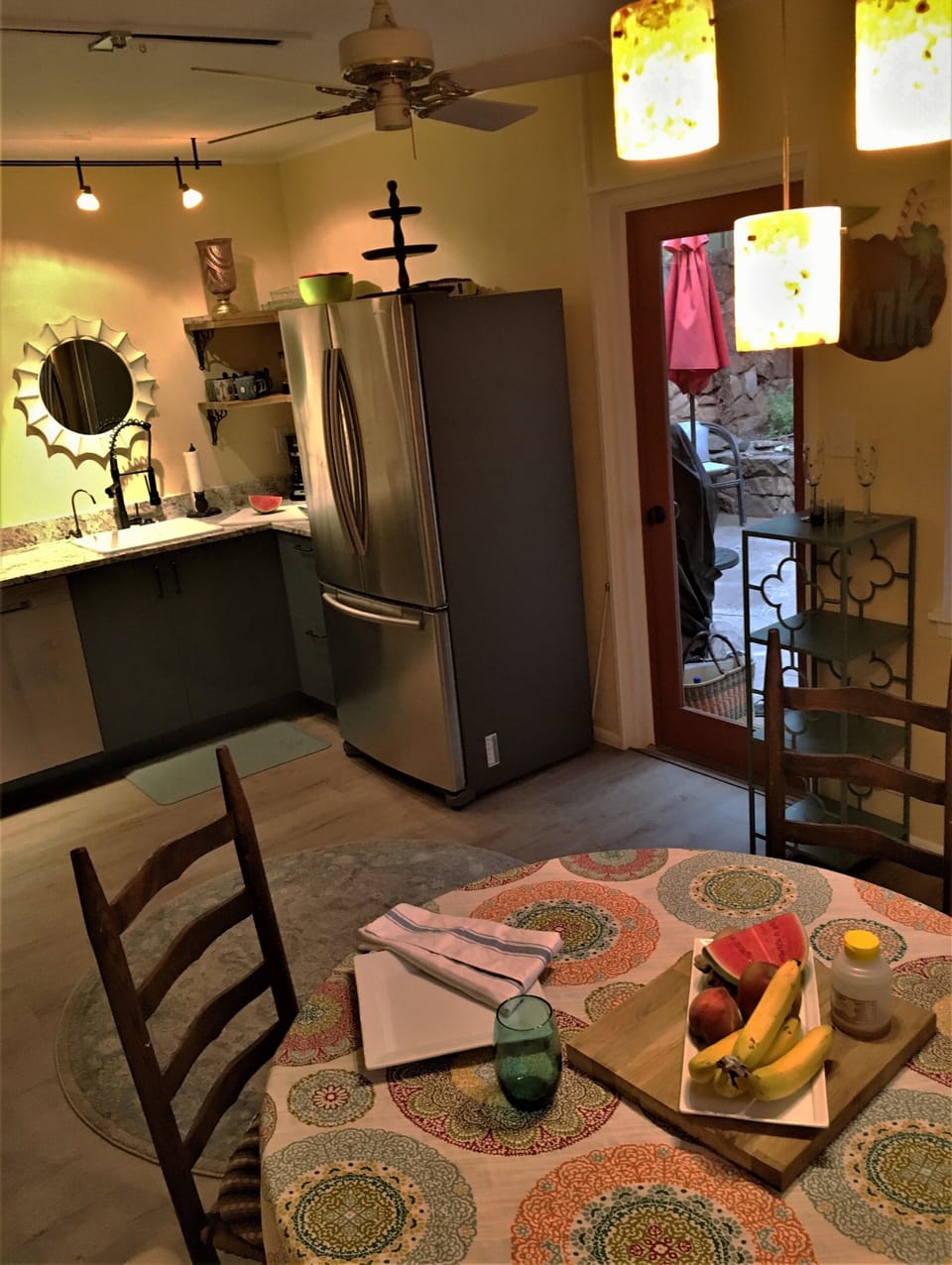 Kitchen - Back door to Flagstone Courtyard