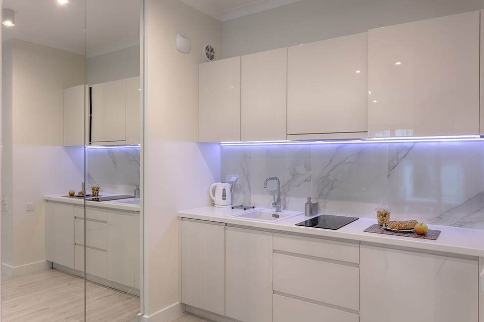 Apartment, 1 Double Bed, Non Smoking | Private kitchen | Fridge, microwave, stovetop, dishwasher