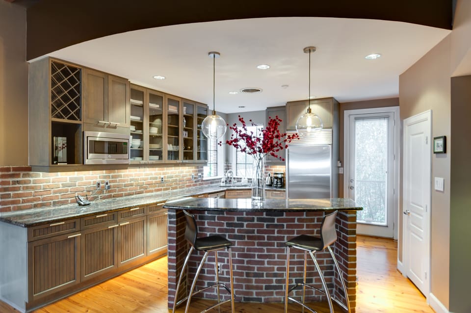 beautiful kitchen with sub zero Fridge.
 