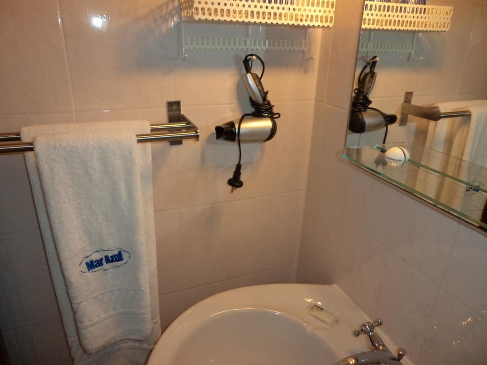 Hair dryer, towels