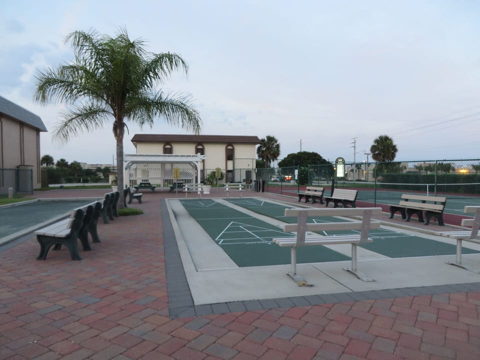 Bocce court, shuffleboard, tennis, a gazebo for grilling, put-put & horseshoes!