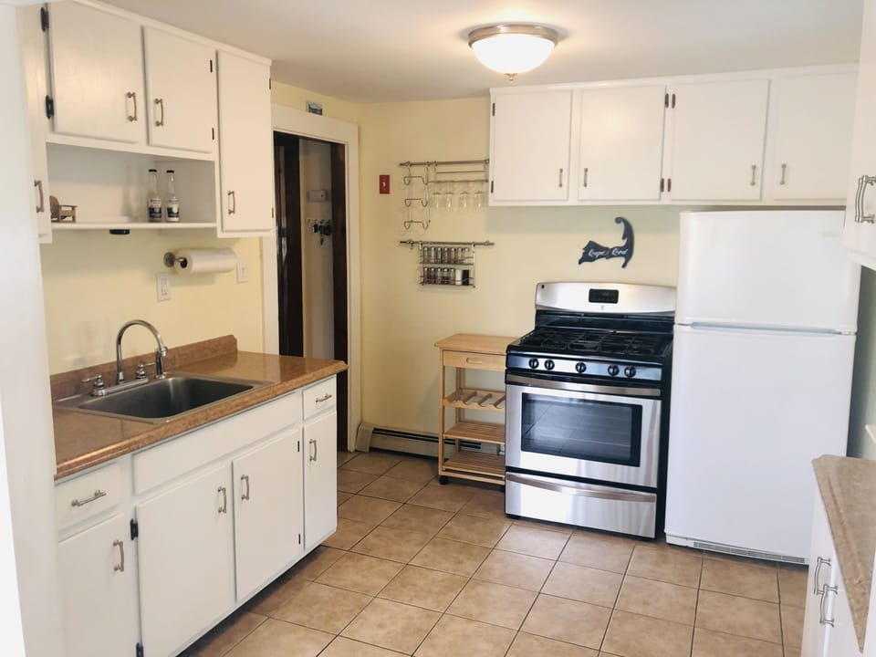 Recently remodeled kitchen.  Easy access to the back deck