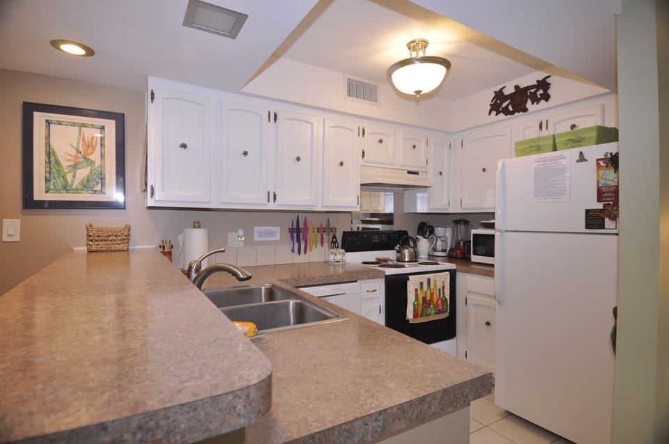 A well-stocked kitchen. 