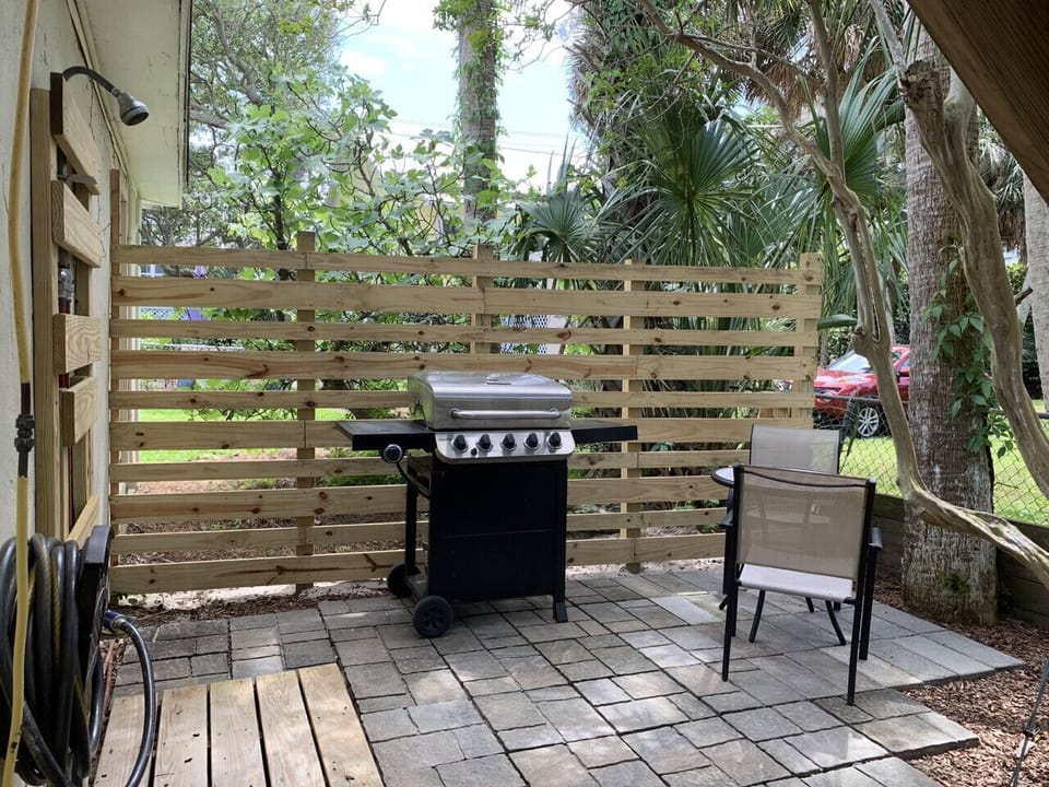 Grill With Propane, Seating and Shower