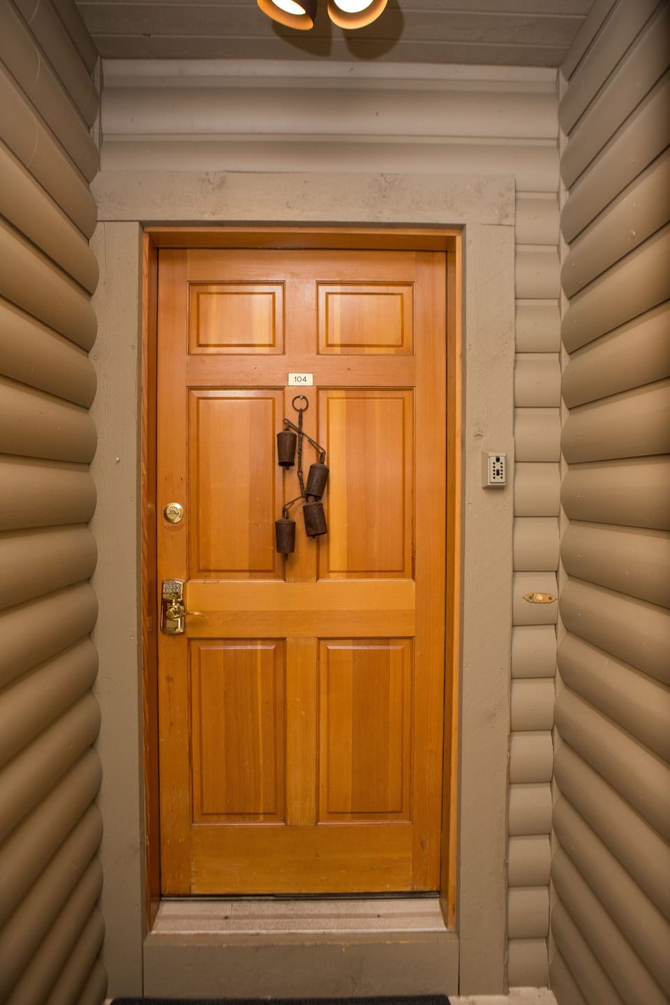 Front door with pin pad.