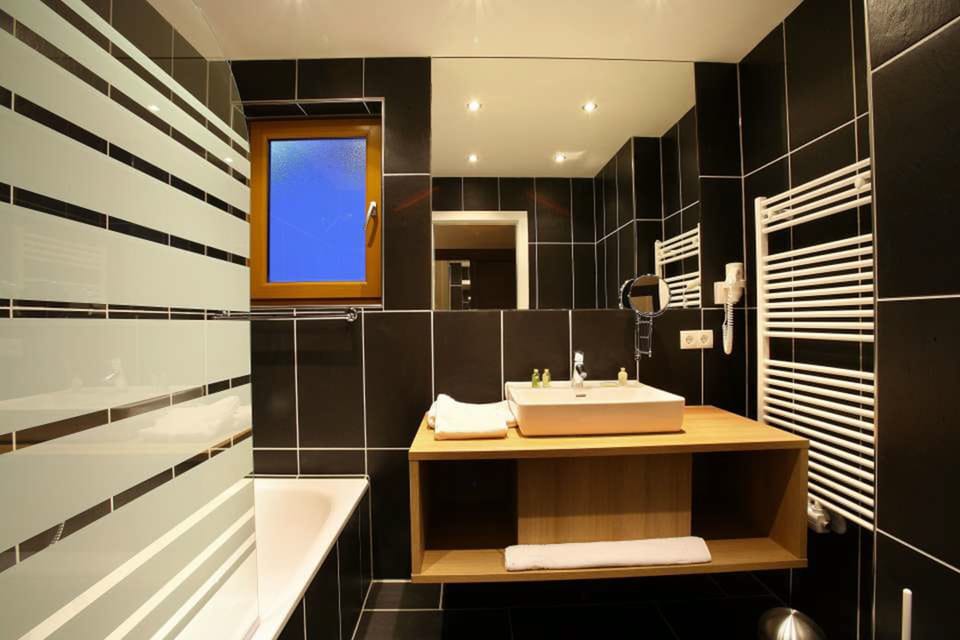 Hair dryer, bathrobes, slippers, towels