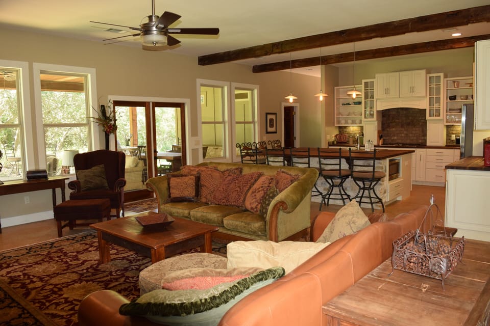 Living area adjacent to kitchen.