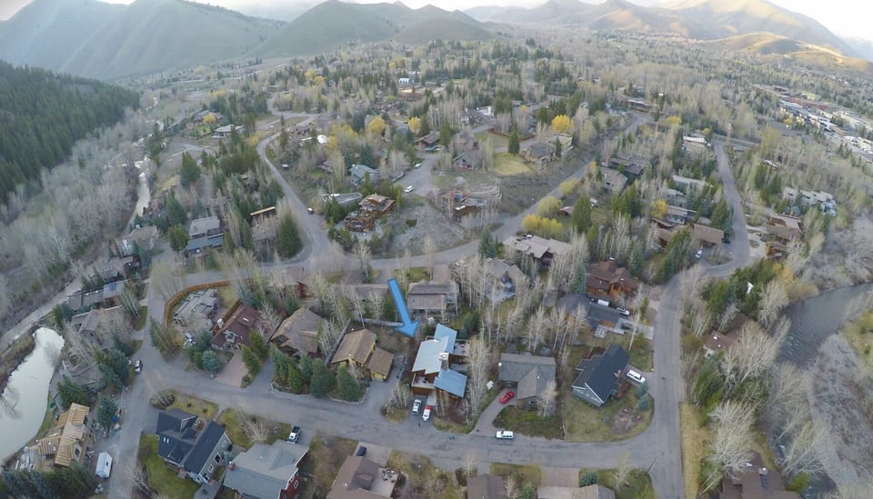 aerial view looking north