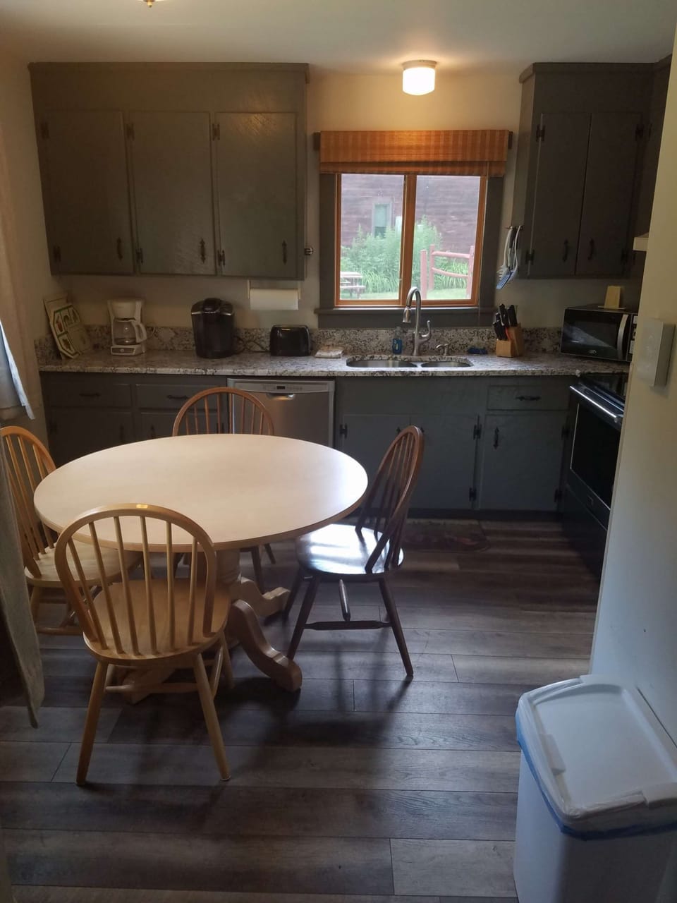 Updated kitchen with granite, stainless steel