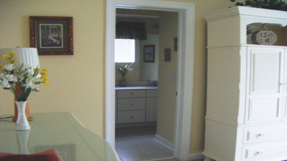 view of Master Bath from Master BR with double vanities, jet tub & shower