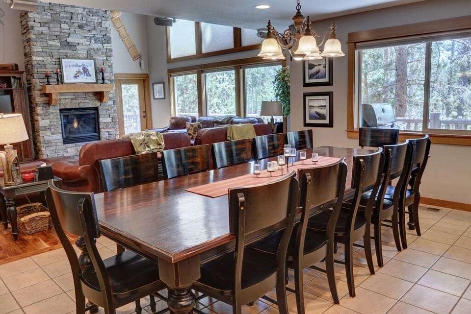 Dining Room has a custom-built, over-sized table that seats 14