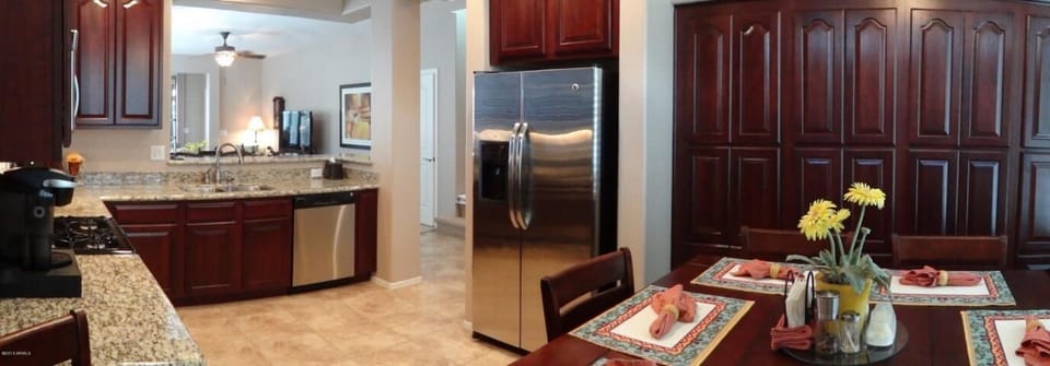 The kitchen is fully equipped and available for use.