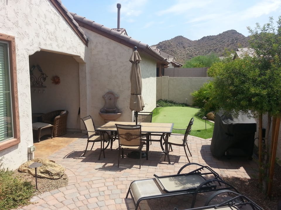 Private backyard patio.