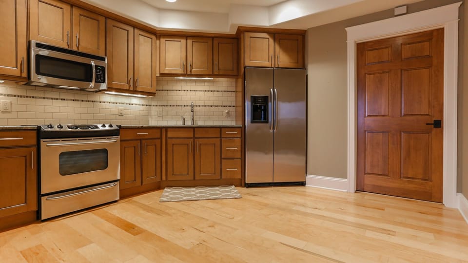 Walk-out level kitchen for more food/drink storage & preperation