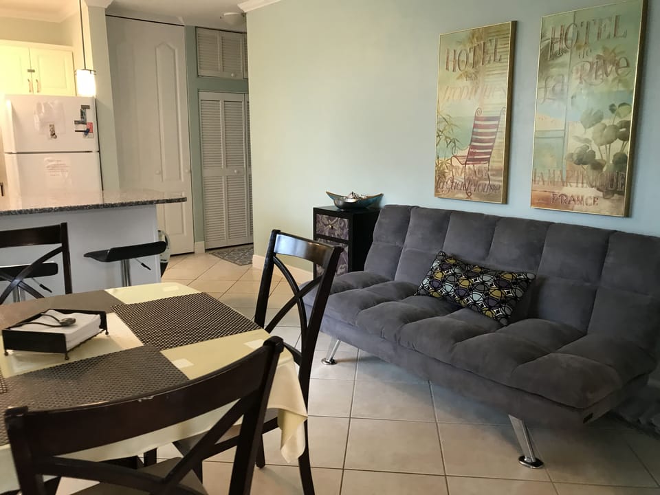 Large Unit#2-Living Room with Full Euro Lounge Sofa Bed very easy to use