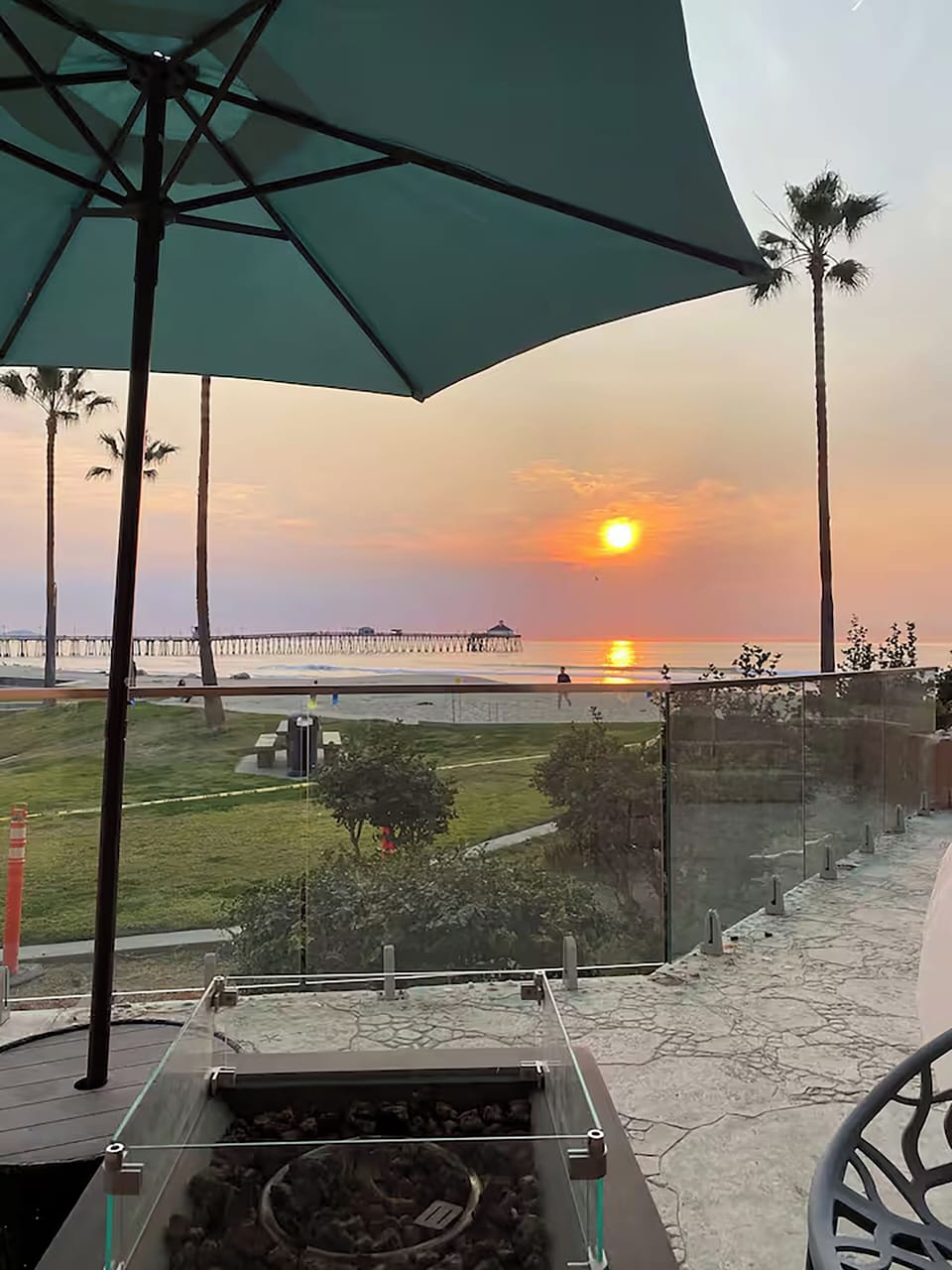 Patio sunsets create the perfect evening backdrop.