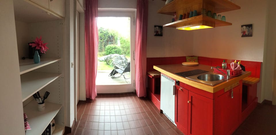 Apartment (Steinschmueckel) | Private kitchen | Fridge, microwave, stovetop, coffee/tea maker