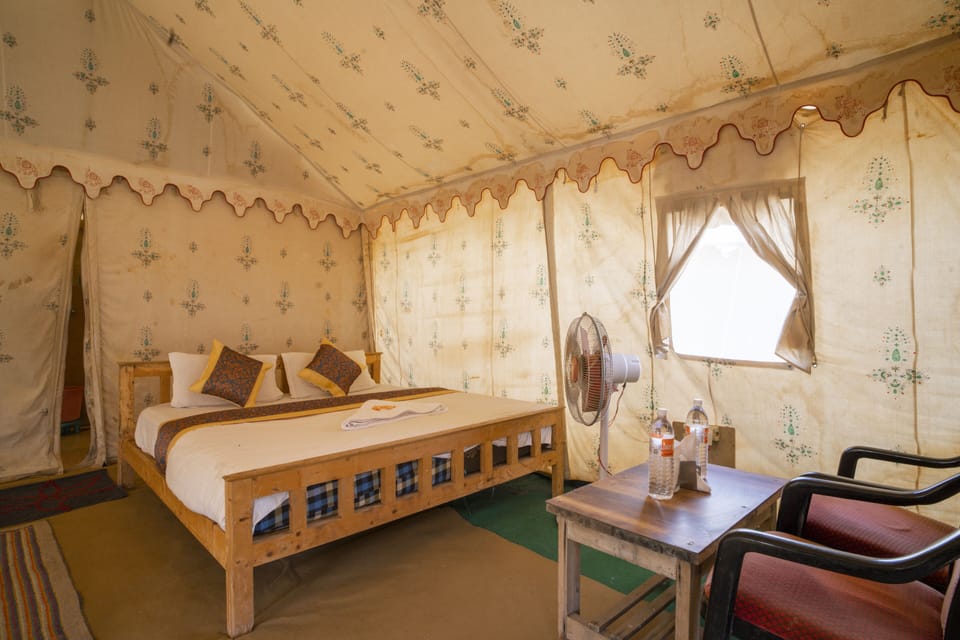Sand Dune Sleep Tent | Egyptian cotton sheets, premium bedding, in-room safe, desk